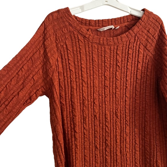 Soft Surroundings Orange Goldie Tunic Top Sweater Button Back Size Large - Picture 3 of 11